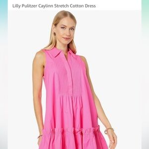 NWT Lilly Pulitzer, Caylinn Swing stretch, shirt dress, in pink Isle size medium